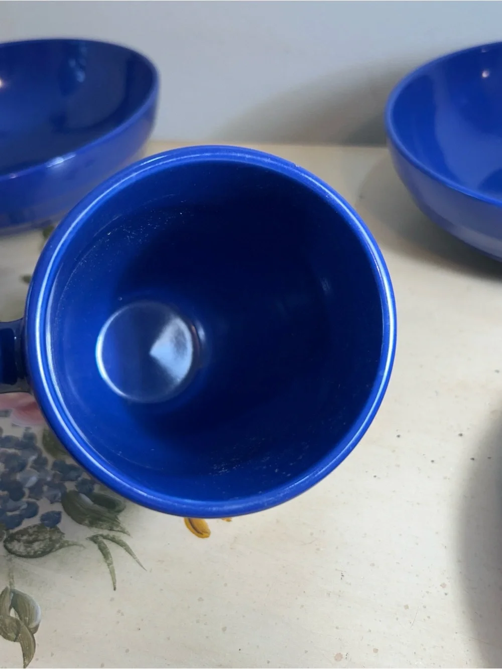 Pier 1 Essentials Blue Stoneware Dinnerware Bowls Salad Plates Mug 5 PC SET
